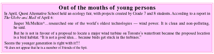 Friends of the Spit Newsletter, May 2000, page 1. This is an image, please click on the Images button in your browser